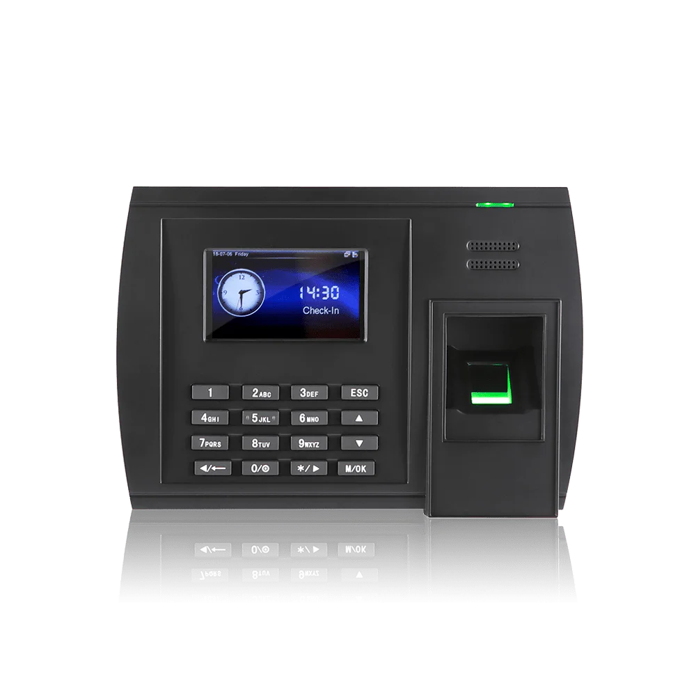 Fingerprint clocking machine for staff clocking in and out with biometric verification