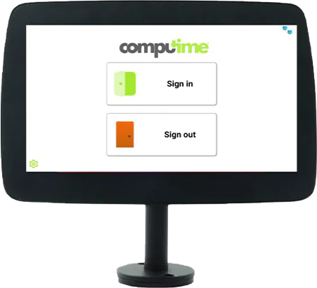 Visitor management software security and compliance on a check-in kiosk