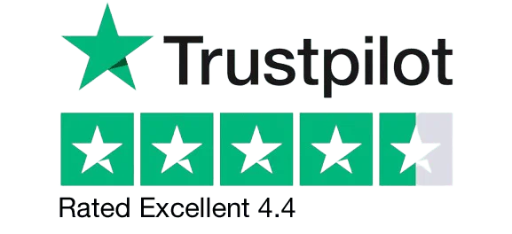 Trustpilot rated Excellent, 4.4 out of 5 stars