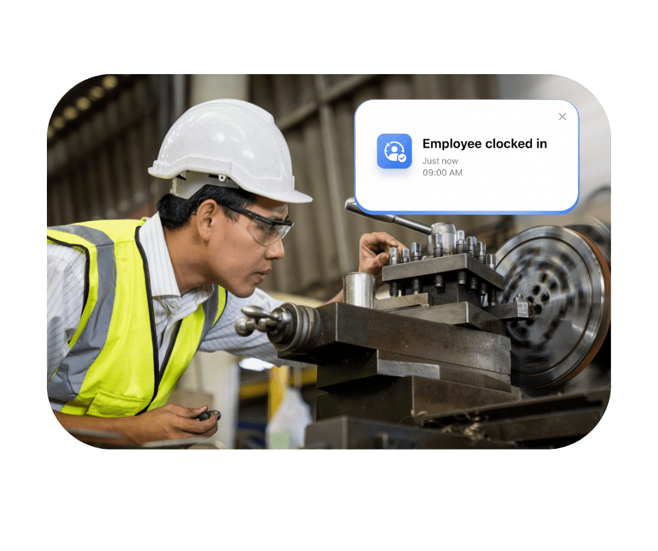 Manufacturing worker using time