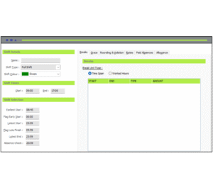 Software interface for setting up