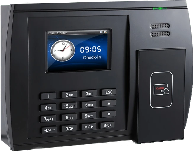 RFID card and fob clocking in reader